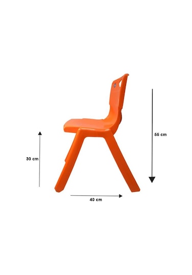 1.Kalite Kırılmaz Çocuk Sandalyesi – Kreş ve Anaokulu Sandalyesi Turuncu 6 Adet