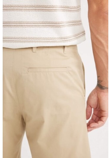 Defacto %100 Pamuk Regular Fit Gabardin Bermuda Şort C7684ax25spbg717 Bej