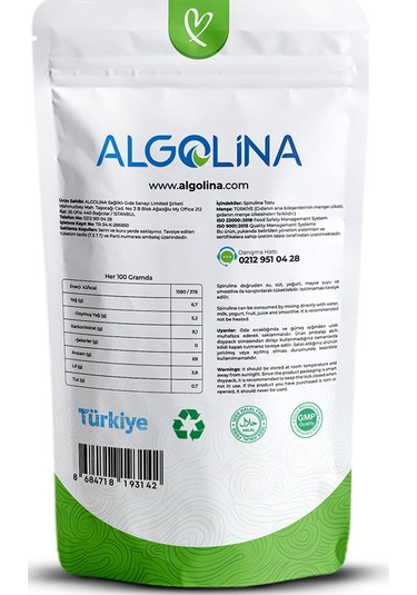 Algolina Spirulina Tozu 100 G