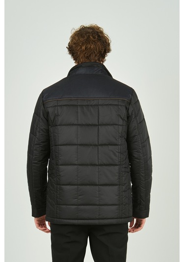 Daynax Erkek Hakim Yaka Çıtçıt Ve Fermuar Kapamalı Uzun Kaban 2500 Siyah Siyah