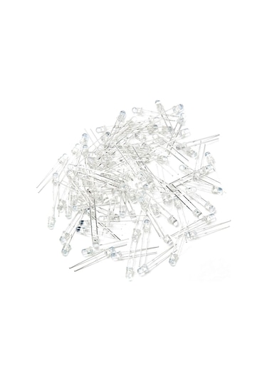 3mm Şeffaf Kırmızı Led - 2000-3000 mcd - 10 Adet