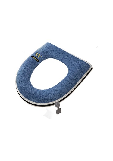 Kalın Peluş Klozet Kapağı Kolu Tuvalet Pedi Evrensel Closestool Mat Kış Mavi