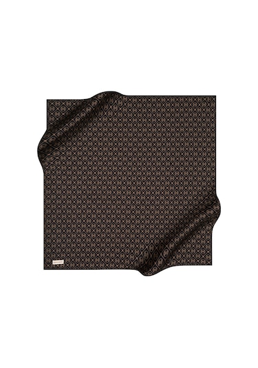 Pierre Cardin İpek Eşarp - 8631438-912 Siyah Kahve Siyah Kahve