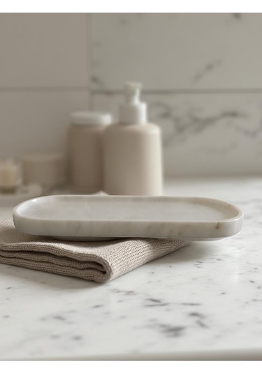 Mermer Banyo Düzenleyici Tepsi Gri