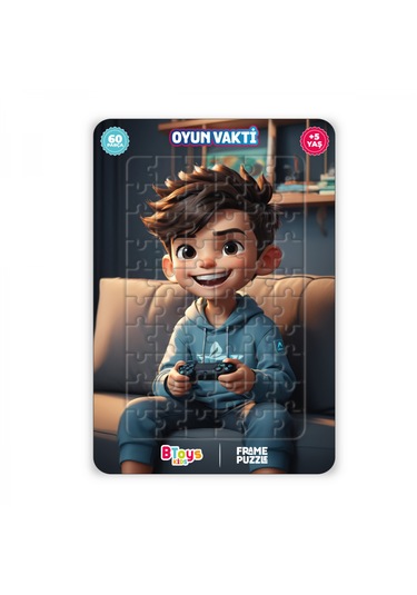 6 Adet Lisanslı 60 Parça Btoys Can Frame Puzzle 6 Adet Puzzle
