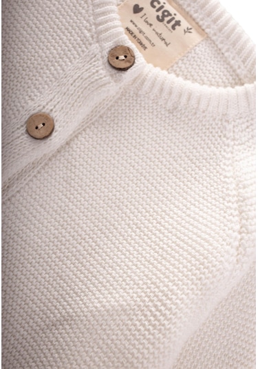 Cigit Links Triko Hırka 1-5 Yaş Ekru Ekru