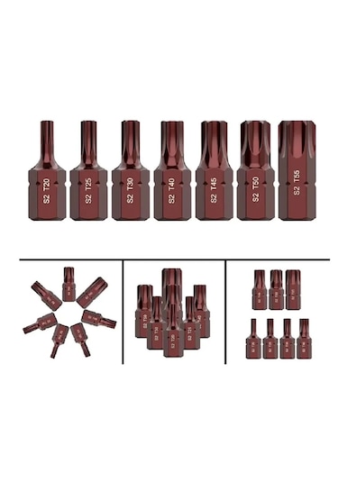 Ht- Arm 10 Adet Kısa T20 Torx Bits Uç Kaplamalı