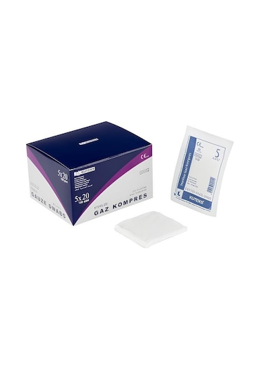 Kuteks Steril Gaz Kompres 7,5cm X 7,5cm 4 Kat 5x20 Adet 100lü