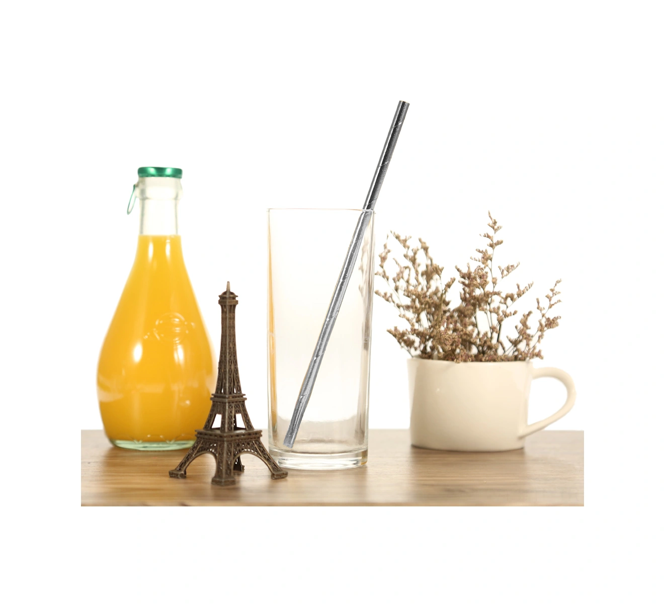 Hombey Gümüş Renkli 100'lü Paket, Yiyecek Dereceli, Çevre Dost, Sert Ve Hafif, Nikah, Parti, Banket Dekorasyonu İçin Altın Folyo Kağıt Pipetler