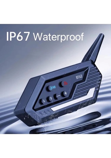 Bt62 Motosiklet Kask Kulaklığı Bluetooth Intercom 2 Intercom Bağlantılı
