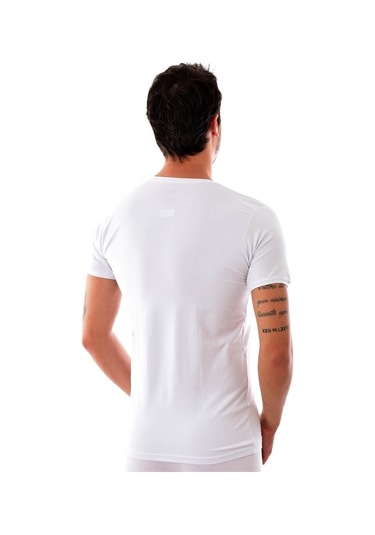 Elit 1303 Erkek V Yaka Elasthan Fanila Beyaz