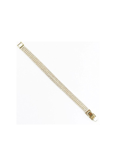 Dört Sıra Taşlı Çelik Bileklik Çok Renkli