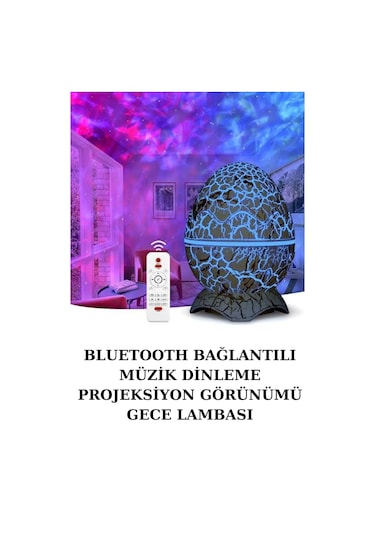 Yumurta Şeklinde Su Dalgalı Bluetooth Speaker Lamba Renkli Şarjlı