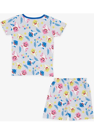 Breeze Kız Bebek Pijama Takımı Renkli Köpekbalığı Desenli 9 Ay-3 Yaş, Açık Gri Melanj-açık Gri Melanj Açık Gri Melanj