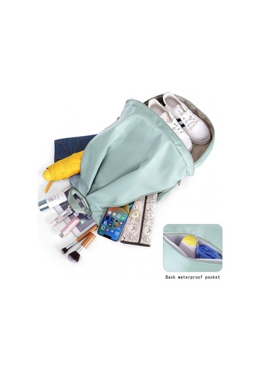 Yeşil Ayakkabı Bölmeli Ve Islak Cepli Su Geçirmez Yüzme Sırt Çantası, Spor Ve Seyahat Sırt Çantası Küçük Spor Çantası Diğer