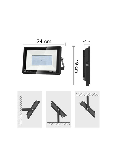Şanled 100w 9000 Lümen 6500k Beyaz Işık Smd Led Projektör 10'lu