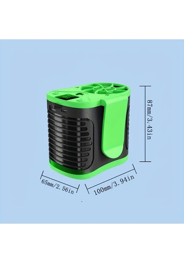 Motion003 Yeşil 15000mah Pil Güç Bankası Taşınabilir Bel Fanı Usb Şarjlı Dış Mekan Soğutma Fanı 8500rpm 7 Hız Ayarı
