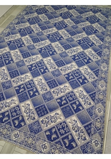 Savan Dokuma Halı Örtüsü 6m² 200 300 Kale Mavi2 Mavi