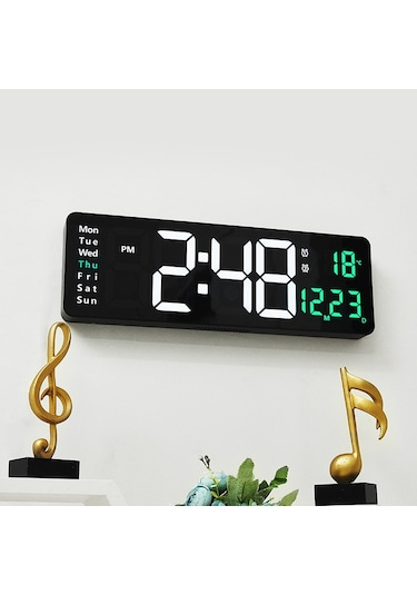 Yystore Ev Duvar Saati Led16 İnç Geniş Ekran Fonksiyonu Dijital Diğer