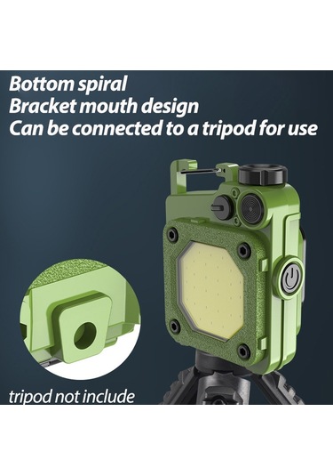 Sones Mini Anahtarlık Cob El Feneri Usb Şarj Edilebilir Manyetik Çalışma Işığı Açık Hava Kampı İçin Yeşil Çok Renkli