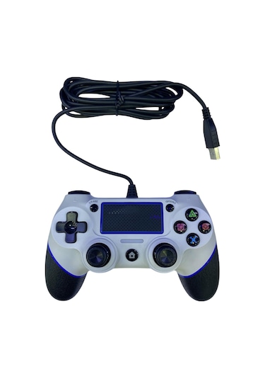 Kontorland - Ps4 Ve Pc Uyumlu Titreşimli Kablolu Oyun Kolu Gamepad P4h - Beyaz