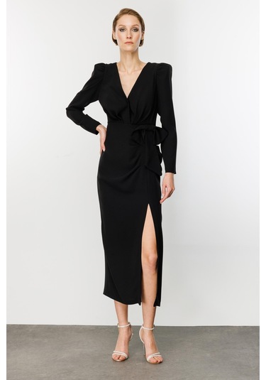 Fiyonklu Abiye Elbise Nefeli Siyah