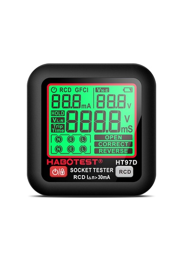 Springsun Habotest Ht97d Akıllı Akımsız Filtre Testeri - Avrupa Standardı Siyah - 30ma Rcd Testi, Otomatik Kapanma Ve Gölgeli Ekran