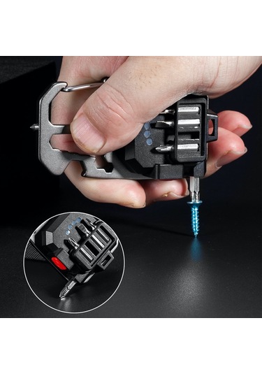 MSO Outdoor VIP Kalite Multifonksiyonel Karabina & Led Fener Gümüş