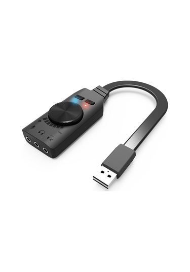 Xindoker Gs3 Usb 7.1 Sanal Ses Kartı - Sessiz Tuşlu, Sürücüsüz, Pc/laptop Uyumlu, Siyah