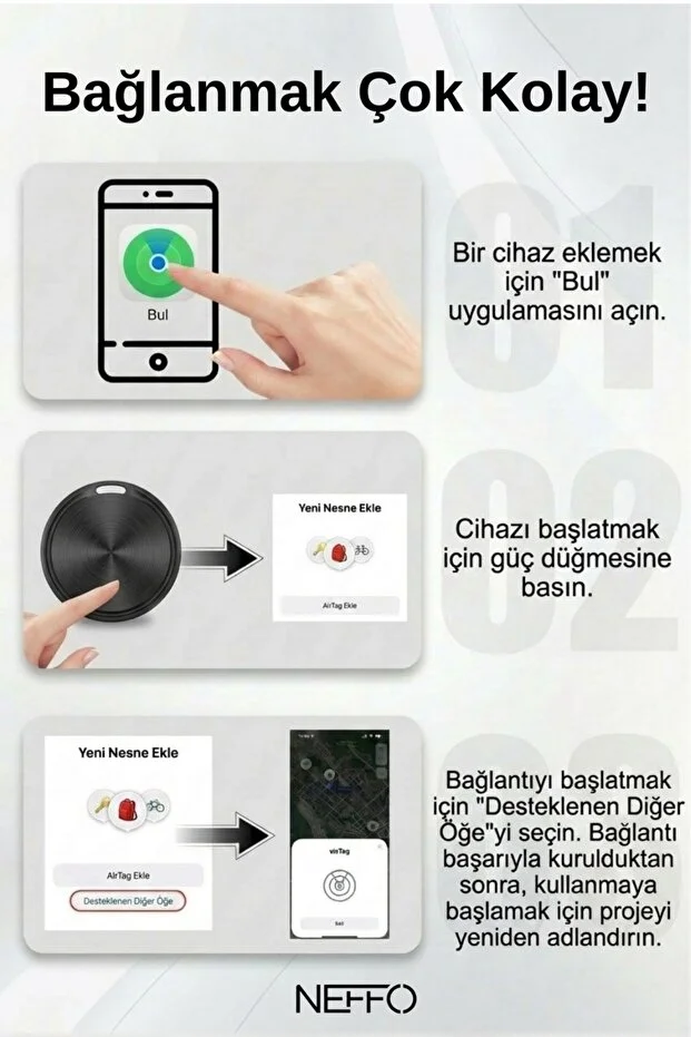 4lü Paket Android & Apple iOS Uyumlu Smart Tag Google Akıllı Takip Cihazı - Android Ve Apple iOS Uyumludur 4-pack