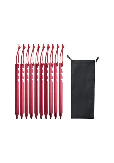 Dolıty 10 Adet Çadır Kazıkları Bahçecilik Açık Kırmızı Kırmızı