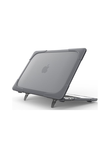 Ally Macbook Air 13 A1369 A1466 Şeffaf Standlı Koruyucu Kılıf Gri