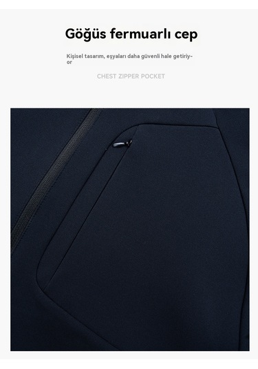 Erkek Sonbahar/kış Spor Günlük Slim Fit Kapüşonlu Ceket Siyah