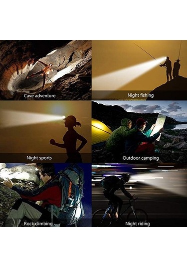 Novahub Led Xhp100 Far Feneri 2x18650 Pil, Su Geçirmez Xm-l T6 Kafa El Feneri, Kamp Ve Av İçin Çok Renkli Paket D Çok Renkli