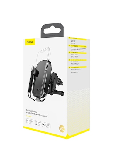 Baseus Rock-Solid Tam Otomatik 10W Kablosuz Araç Şarj Tutucu