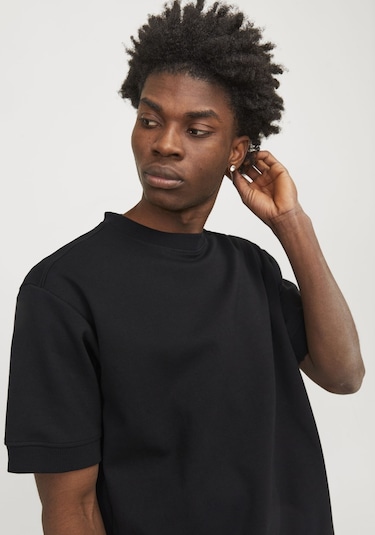 Jack & Jones Erkek Bisiklet Yaka Kısa Kollu Tişört - Deco 12253379 Black Siyah