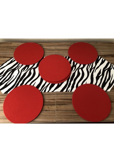 Zebra Desenli Runner & Supla Çok Renkli