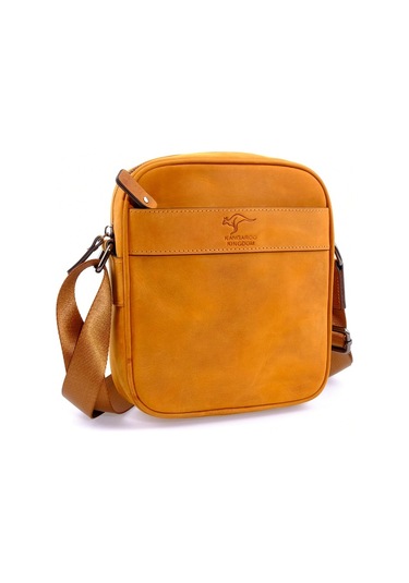 Hakiki Deri Crazy Hardal Erkek Postacı Çanta Kangaroo K 8875-Zh