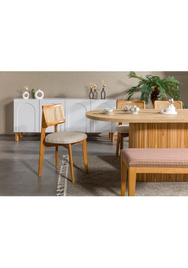 Lota Yemek Odası Takımı Yemek Masası + 4 Adet Sandalye Kahverengi