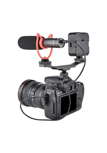 Dslr için Flaş Bracket İki Girişli Flaş- Led- Mikrofon Tutucu