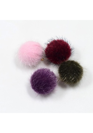 Homyl Takı Yapımı Için Yüzüklü 8 Parça Çeşitli Renk Pom