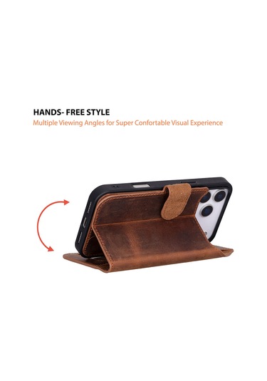 İphone 17 Pro Max Çıkarılabilir Deri Kılıf