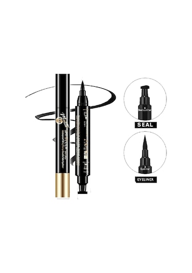 Shibella Siyah Çift Uçlu 24 Saat Dayanıklı Kalın Damgalı Eyeliner Kutulu