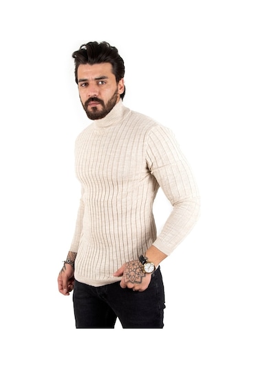 Deepsea Erkek Taş Yarım Balıkçı Örme Kazak 2100017 Taş