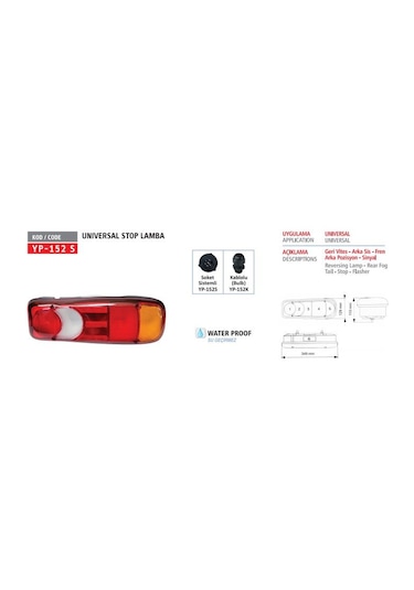 Yuce Plastık Stop Lambası Renault Valeo Tıp Soketlı Takım AOD-YUCEPLAST YP-152 S