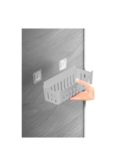 Primanova Deby 2'li Yapışkanlı Banyo Rafı Gri Gri