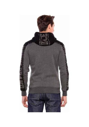 Cipo & Baxx Cl381 Metal Droplu Taşlı Kapşonlu Kışlık Sweatshirt 001