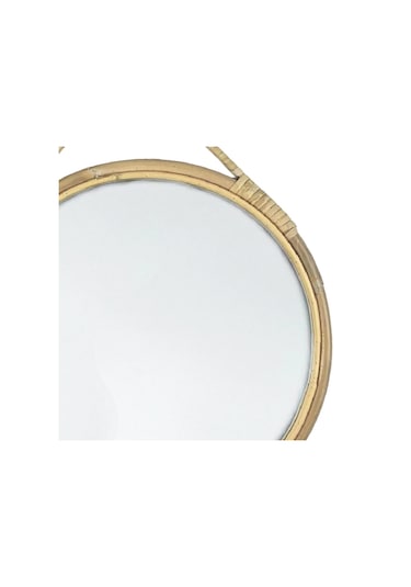 Suntek Yuvarlak Duvar Aynası Rattan Çerçeve 11 '' Yuvarlak Bej