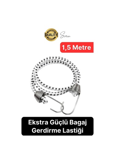 Geniş Uzun Bagaj Lastiği 1,5 Mt Kancalı Gerdirme Bisiklet Sabitleme Bagaj Halatı Araba Karavan