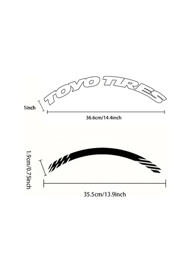 Bir Lastik Mektup Araba Lastiği Styling Dekoratif Sticker Pvc Su Geçirmez Kişiselleştirilmiş 1w Toyo 1 Piece Set